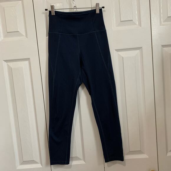 Girlfriend Collective Navy Blue Compressive Contour Seamed Legging XS - Picture 2 of 7